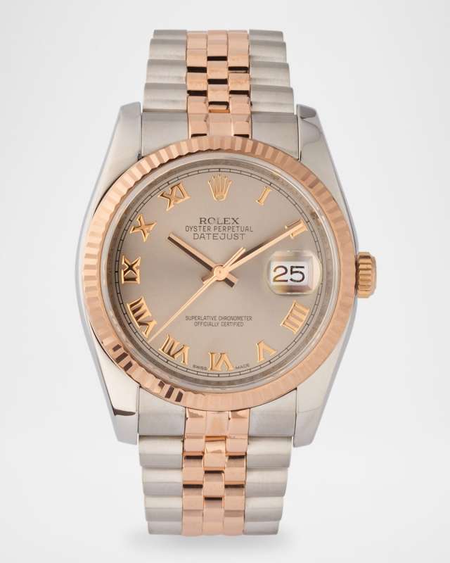 Rolex Stainless Steel and 18K Rose Gold Datejust 36mm Vintage Current Watch